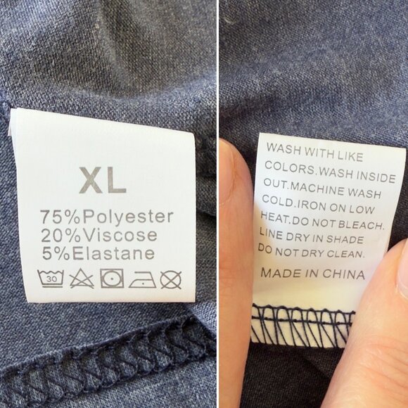 Butterfly Treble Clef Graphic Tee Size XL Music Notes Blue Short Sleeve Top - Picture 4 of 6